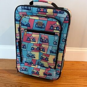 Colorful Car Print Suitcase